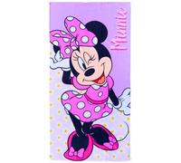 Clondo Serviette de Plage Enfant 70x140 cm - pour Fan de Minnie Rose - Microfibre Polyester - Séchage Rapide - Idéal Piscine & Mer - Gadget Officiel