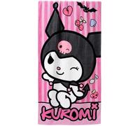 Clondo Serviette de plage pour fille Hello Kitty Kuromi Fan - Microfibre douce en polyester - Serviette de mer piscine couleurs vives, idée cadeau été, gadget officiel