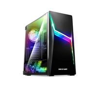 Spirit Of Gamer - Clone 4 - Boitier PC Gamer RGB avec Paroi Transparente en Verre Trempé - Créez Votre PC Gaming - Tour Moyen Compatible ATX/MATX/ITX - 2 Ventilateurs 120mm Adressable Inclus (Noir)