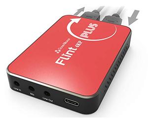ClonerAlliance Flint 4KP Plus 4K @ 60fps Passthrough, capture vidéo 1080p @ 60fps avec entrée micro, latence ultra faible, Plug & Play pour consoles de jeu, DSLR