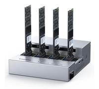 Cloneur M.2 NVME à 4 Baies, Coolpie CR510 20 Gbit/s NVMe pour SSD Hors Ligne Cloner et Lire Écriture, Cloneur M.2 sans Outil avec Ventilateurs de Refroidissement, Prend en Charge la Taille pour SSD