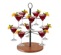 CLOPAE Tour de Boissons Amovibles, Tour à Champagne, 2 Étagères/10 Verres, Aperol Tower, Cocktail Tree Stand pour Fête, Mariage, Pub, Fête de Famille