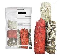 Clorophilla. Sélection de 3 types de Smudge Sauge Blanche, Purification, Yoga, Méditation et Bien-Être, 100% Naturels faits à la main 3pcs - Guide inclus (sauge blanche, sauge DRAGON et YERBA SANTA)