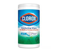 CLOROX Lingettes Nettoyantes Désinfectantes Lot de 75 - Éliminent 99,9% des virus et bactéries - Parfum frais