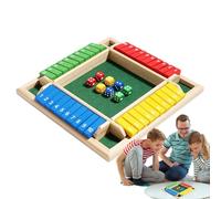 Close Box Game - Shut the Box Game, Jeu de stratégie | Jeu numérique à côtés numériques à côtés, jeu pliable en couleur en bois naturel pour enfants adultes en classe familiale