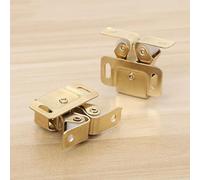 Close Hardware Lot de 2 loquets de réduction du bruit pour armoires pour tiroirs et armoires avec joint en caoutchouc résistant à l'usure pour portes d'armoire, double clip à pousser (doré)