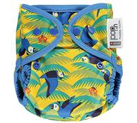 Close Pop-in Couche en tissu réutilisable écologique avec fermeture à pression et languettes extensibles Motif perroquet