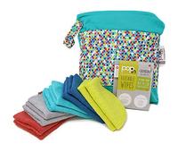 Close Popin Lot de 10 lingettes réutilisables en bambou pour bébé 20 x 15 cm Couleurs extra douces réutilisables pour les mains de bébé