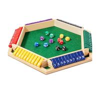 Close The Box Game - Shut The Box Game | Wooden Table Game Classic Dice Board Toy | Educational Classic Tabletop Version Games for Kids And Adults Table Math Game 10 Numbers for Women Men