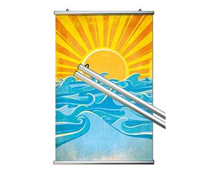 Close Up Barrettes de Serrage - 2 Rails pour Poster - Aluminium argenté - 61 cm