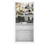 Close Up Cadre photo en MDF avec vitre en verre PVC incassable - 50 x 100 cm - Blanc - Largeur du profil : 30 mm