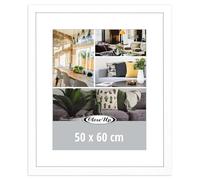 Close Up Cadre photo pour poster 50 x 60 cm Blanc Cadre photo en MDF avec vitre en verre PVC incassable - Largeur profil 30 mm
