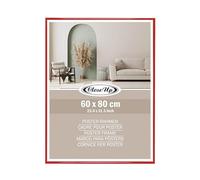 Close Up Cadre pour poster 60 x 80 cm rouge - Cadre photo moderne avec verre en plastique et paroi arrière en MDF - Pour affiches, impressions d'art et photos - Accent de couleur vive pour montage