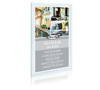 Close Up Cadre pour poster blanc (61 x 91,5 cm) - Décoration bois (MDF) - Grand format - Verre acrylique