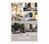 Close Up Cadre pour poster DIN A0 blanc en MDF (84,1 x 118,9 cm) - Cadre photo XXL avec vitre en verre PVC incassable - Largeur de la baguette 40 mm