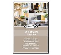 Close Up Cadre pour posters - 70 x 100 cm - Noir - Baguette en aluminium - Pour affiches, impressions d'art et photos - Avec verre en plastique et paroi arrière en MDF - Cadre pour format portrait et
