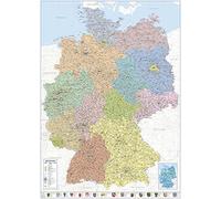 Close Up Carte de Campagne Allemande 2018 Í XXL Carte Allemande 100 x 140 cm Í Poster Haut de Gamme Í 1:660.000