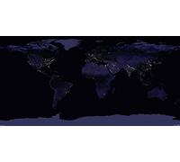 Carte du Monde XXL Earth at Night - La Terre de Nuit [laquage] (140cm x 70cm)