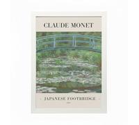Close Up Claude Monet Impression d'art Japanese Footbridge Impressionnisme sur toile ou papier Différentes tailles 20 cm x 30 cm Cadre Blanc