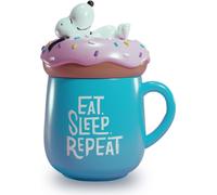 Close Up Peanuts Snoopy 3D Mug Snoppy Eat, Sleep, Repeat, céramique, avec couvercle, imprimé