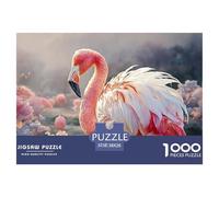 Close-up Photograph of A Pink Pink Wading Bird 1000 Pièces Carton Extra-épais Lot de Puzzles Serene Wildlife Stimulant Et Éducatif Défi Unique Puzzles As Birthday Gifts 38x26cm/1000pcs