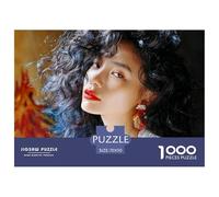 Close-up Portrait Photograph 1000 Pcs Carton Extra-épais Lot de Puzzles Charming Woman Stimulant Et Éducatif Jeu Familial Puzzles As Birthday Gifts 70x50cm/1000pcs