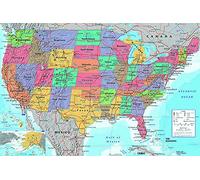 Close Up Poster Carte des USA (91,5cm x 61cm) + Un Poster Surprise en Cadeau!