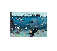 Close Up Poster du monde sous-marin XL | pour enfants | avec objets dessinés à la main | Créatures marines avec désignation | Image cachée à découvrir | 170 g/m² | 91,5 x 61 cm