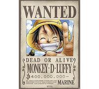 Close Up Poster d'une Piece Wanted Monkey D. Luffy (68cm x 98cm) + 1 Powerstrips®, tesa adhésifs Double face-20pcs