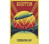 Close Up Poster LED Zeppelin - Celebration Day (61cm x 91,5cm) + 2 tringles Transparentes avec Suspension