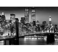 Close Up Poster New York Lights World Trade Center/Pont de Brooklyn (91,5cm x 61cm) + 2 tringles Noires avec Suspension