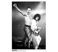 Close Up Poster Queen Live at Wembley Arena1984, Freddy Mercury & Brian May, impression artistique, poster de tour, en couleur, 59,5 x 84 cm