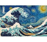 Close Up Poster Star Night Great Wave Of Kanagawa - Vincent van Gogh (91,5 x 61 cm)