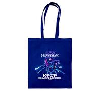 Close Up Pyramid International K-Pop Demon Hunters Sac fourre-tout en toile, Rumi, Mira & Zoey Huntr/x, bleu foncé, 100 % coton, avec motif de personnages d'anime, 38 x 42 cm