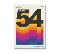 Close Up Retrodrome Poster Studio 54 Design Rétro sur Papier Artiste Typographie Graphique Dégradé de Couleurs Encadré ou Sans Cadre Plusieurs Tailles 60cmx80cm