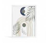 Close Up Sally Ann Moss Impression d'art Boho Green Blue 4 Nature Motif sur papier ou toile Art moderne en différentes tailles 60 x 80 cm Cadre blanc