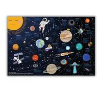 Close Up Sous-main Univers pour enfants - 60 x 40 cm - Essuyable, imperméable, indéchirable - Motif détaillé et conçu avec soin - Objets dessinés à la main - Fabriqué en Allemagne
