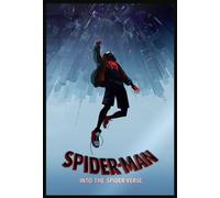 Close Up Spider-Man Into The Spider-Verse - Poster encadré - Dimensions : 61 cm x 91,5 cm