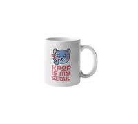 Close Up Tasse à café chat mignon KPOP is my Seoul | Tasse avec inscription cool avec design cœur des doigts pour le bureau, le bureau à domicile et la vie quotidienne | Tasse en céramique | Cadeau
