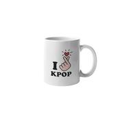 Close Up Tasse à café « I love Kpop » | Tasse avec inscription cool avec design en forme de cœur pour le bureau, le bureau à domicile et la vie quotidienne | Gobelet en céramique | Cadeau tendance
