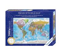 Close Up XXL Puzzle Carte du Monde 2000 pièces - Le Monde - 97 x 68 cm Carte Premium 2020 - Maps in Minutes
