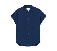 Closed - Blusa de manga corta confeccionada en mezcla de lino y algodón. 28778 - Femme - Blouses et Chemises - Bleu - Taille: 38 FR