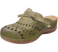 Closed Toe Sandals Women - Bowknot Orthopedic Mules Shoes Casual Beach Comfort Summer Clogs Flat Hollow Out Slippers