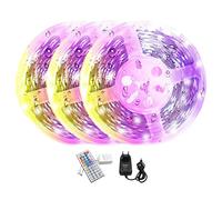 Closer Guirlande lumineuse LED de 15 m lumières flexibles multicolores changeantes 3528 RGB avec télécommande à 44 touches pour décorer la chambre Prise UE