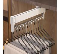 Closet rétractable Tire la tige de la tige, armoire coulissante placard charne de voiturique Charge 25 kg, garde-robe Sort des vêtements de vêtements, pour l'orga de placard, blanc-9.6x3,3in /