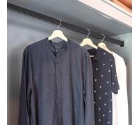 Closet Rod Square Closet Clothes Hanger Rail, Garment Organizer System, Polon de garde-robe robuste, canne suspendue supplémentaire pour les vestiaires Closet de magasin de vêtements (couleur: noir,