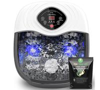 closewave Masseur de bain pour les pieds avec chaleur, rouleaux shiatsu, bulles UV et ozone - Comprend de l'huile d'arbre à thé, du sel d'Epsom, soulage le stress et les douleurs aux pieds - Bain de
