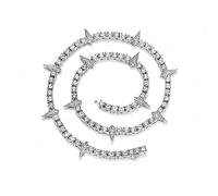 ClosJery Chaîne ras du cou avec pointes glacées pour homme et femme - Zircon - Tendance - Rappeur hippie, panthère, patte de panthère - Pour Halloween, cosplay, Wakanda King, Métal, Zircone cubique