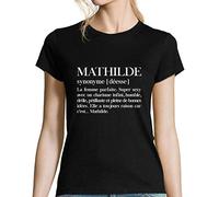 Closset Mathilde | T-Shirt Femme col Rond Prénom Définition Humour S