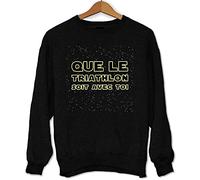 Closset Sweat Que Le Triathlon Soit avec toi | Pull Humour Fun drôle Collection Sport Sciences Fiction référence à la Guerre des étoiles XL